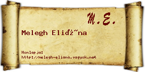 Melegh Eliána névjegykártya
